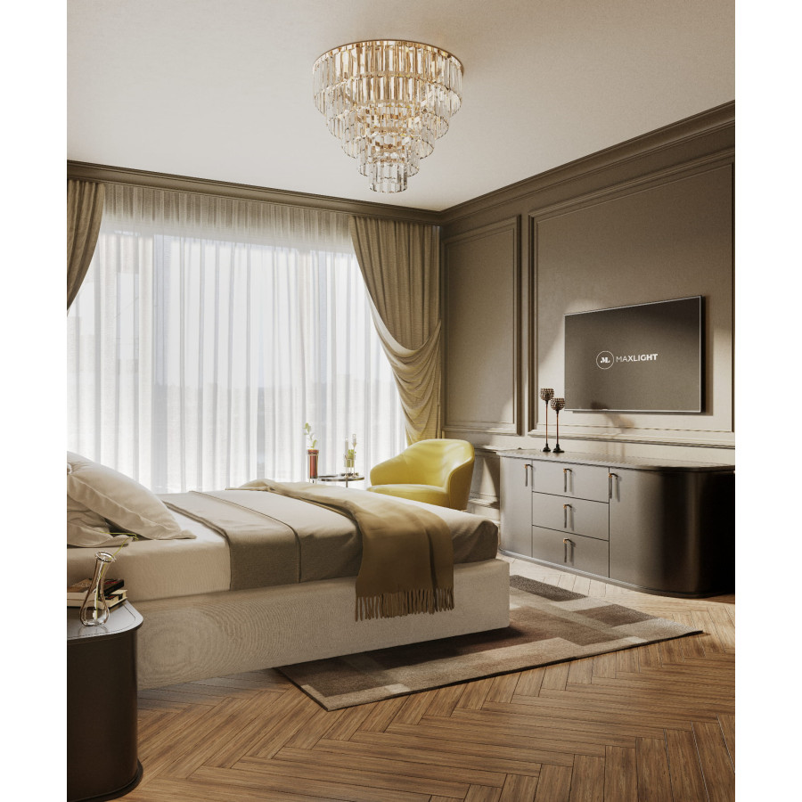 Стельовий світильник Maxlight Monaco C0224 Золотий Ø 80 см