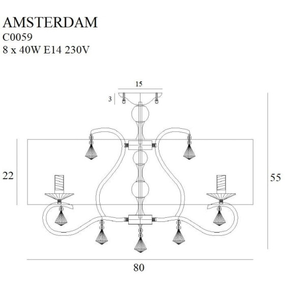 Стельовий світильник Maxlight Amsterdam C0059