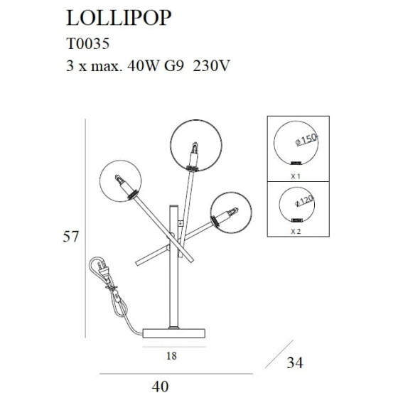 Настільний світильник Maxlight Lollipop T0035