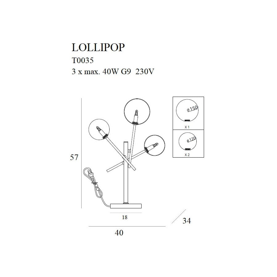 Настільний світильник Maxlight Lollipop T0035