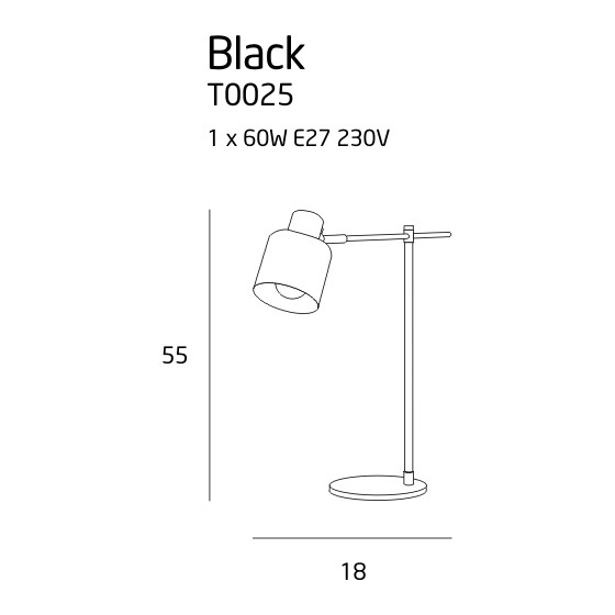 Настільний світильник Maxlight Black T0025