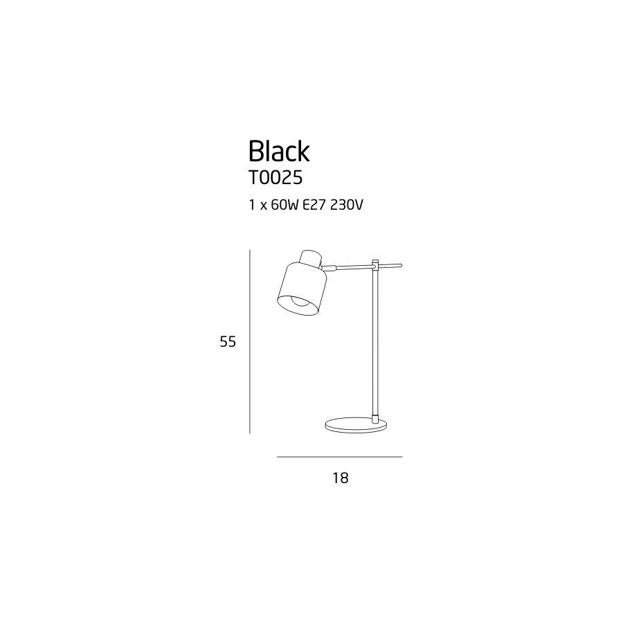 Настільний світильник Maxlight Black T0025