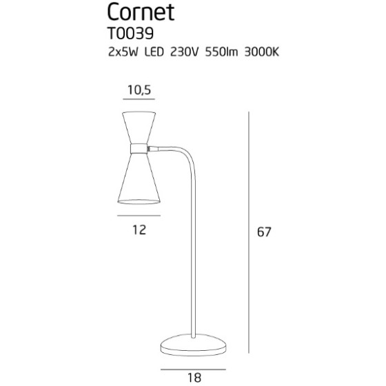 Настільний світильник Maxlight Cornet T0039