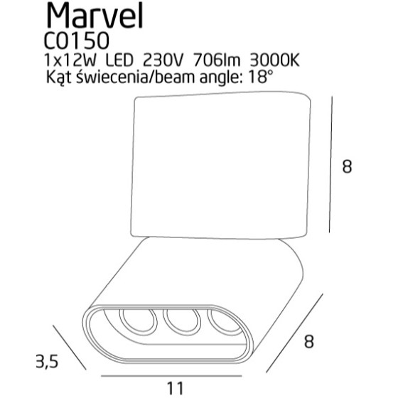 Стельовий світильник Maxlight Marvel C0150