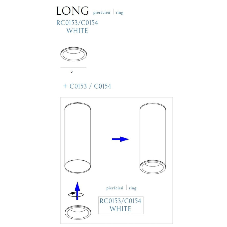 Декоративне кільце Maxlight Long RC0153/C0154 Біле