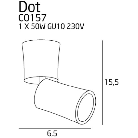 Стельовий світильник Maxlight Dot C0157 Чорний