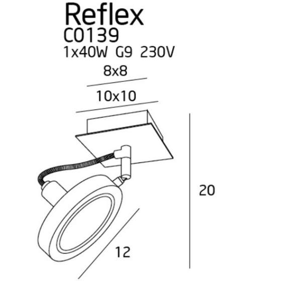 Maxlight Reflex C0139 Настінний/Стельовий Світильник Білий