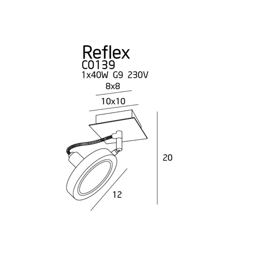 Maxlight Reflex C0139 Настінний/Стельовий Світильник Білий