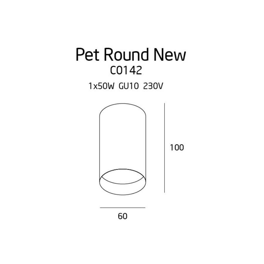 Maxlight Pet Round New C0142 Точковий Світильник Чорний