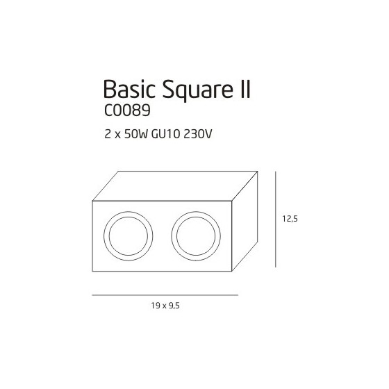 Точковий Світильник Maxlight Basic Square II BK C0089