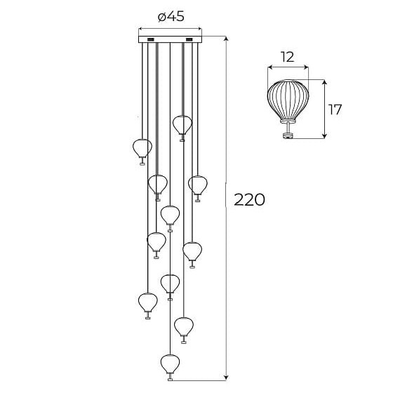 Підвісна Лампа Maxlight P0526D Palloncini 11