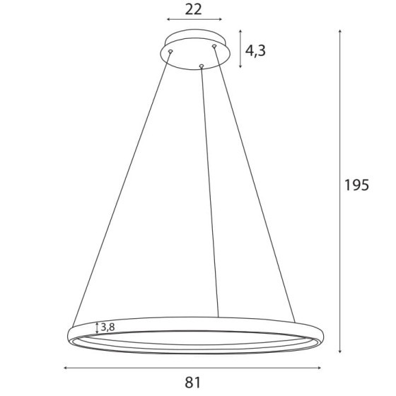 Підвісна лампа Maxlight P0557 Qled з пультом