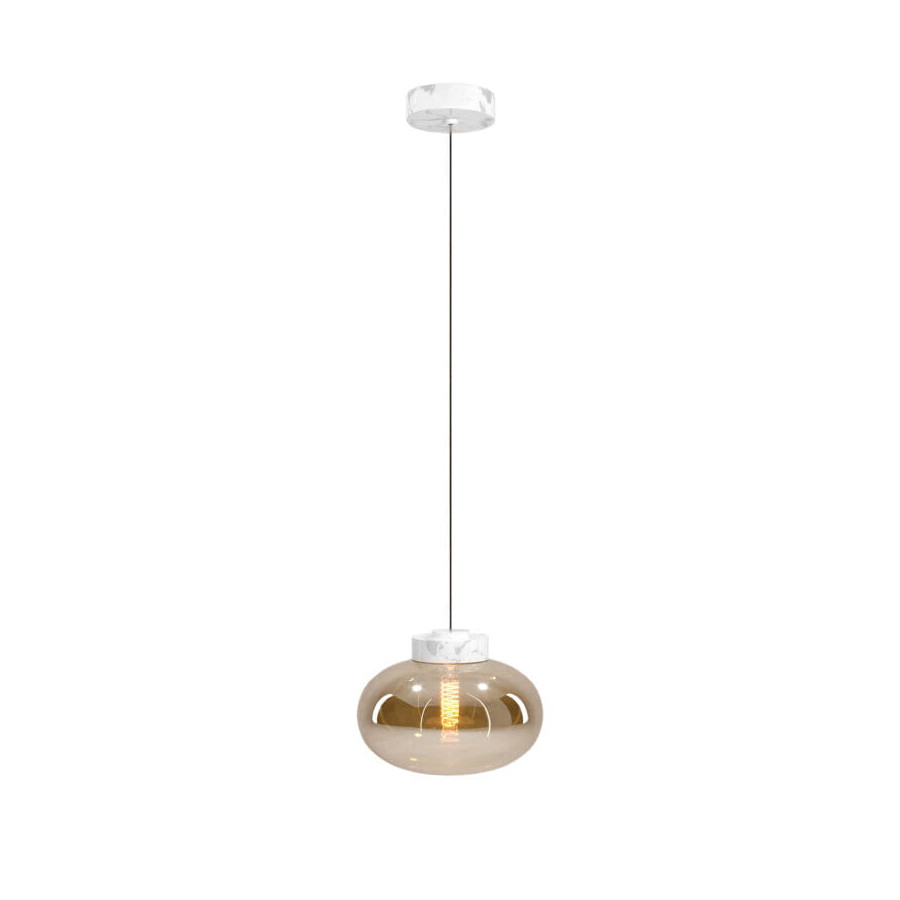 Підвісна лампа Maxlight P0518 Moonstone Amber Glass + White Marble