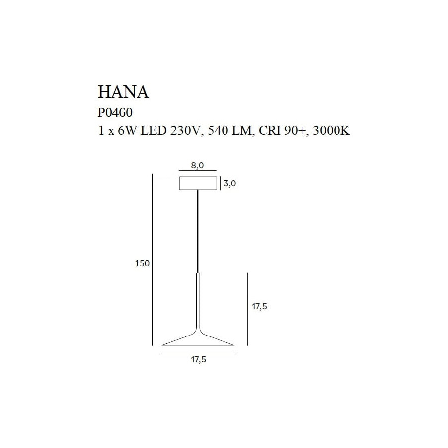 Підвісна лампа Maxlight Hana P0460 Золота 6W