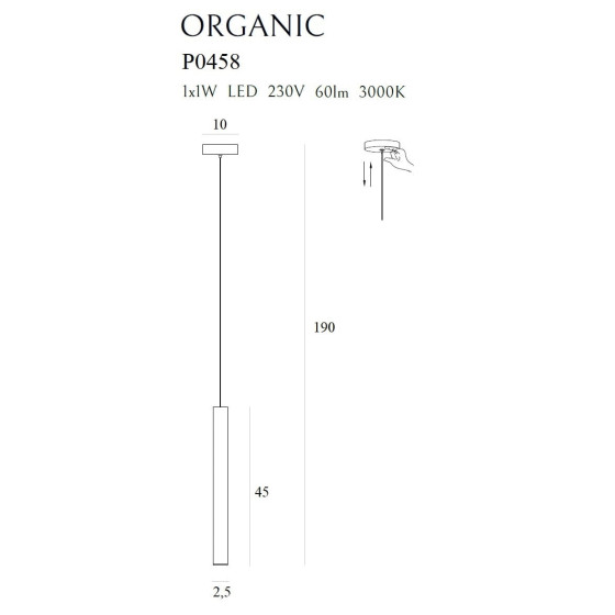 Підвісна лампа Maxlight Organic P0458 Мідь матова 1W