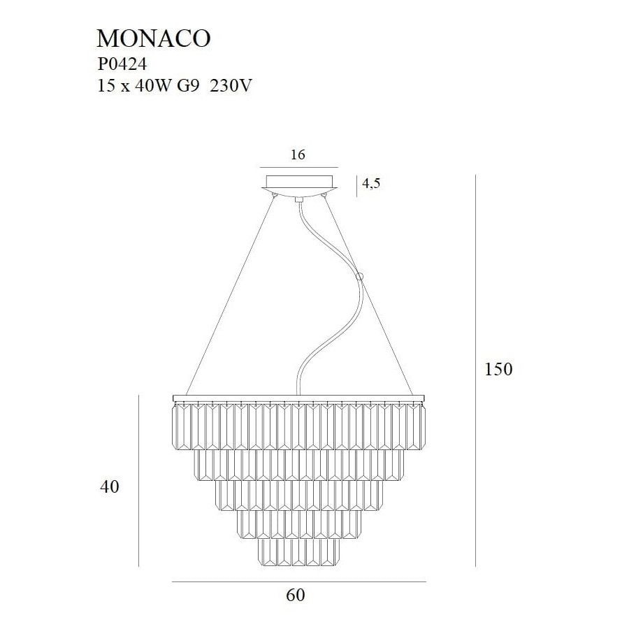 Підвісна лампа Maxlight Monaco P0424 Золота