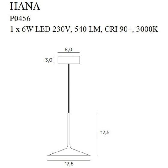 Підвісна лампа Maxlight Hana P0456 Чорна 1x6W LED