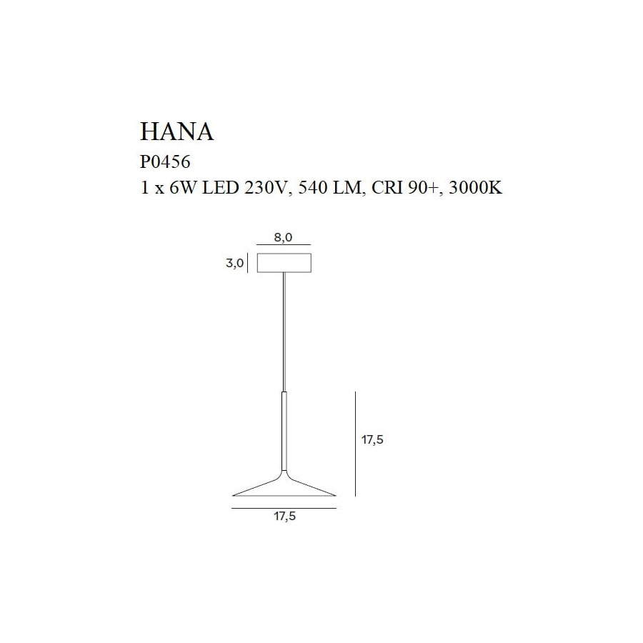 Підвісна лампа Maxlight Hana P0456 Чорна 1x6W LED