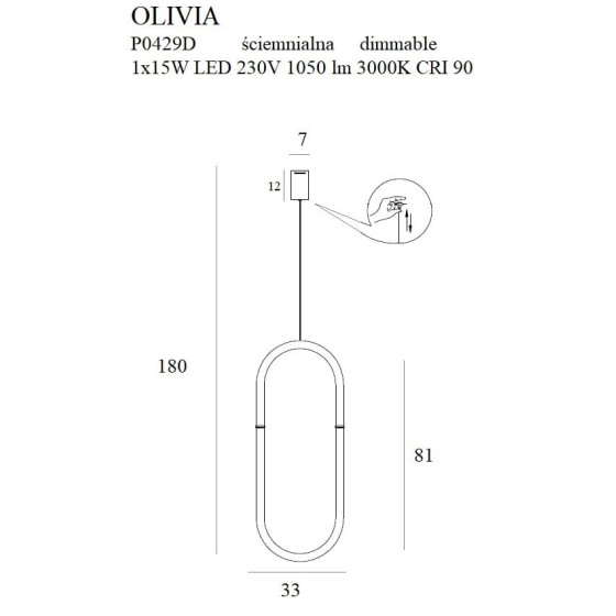 Підвісна лампа Maxlight Olivia P0429D Золота