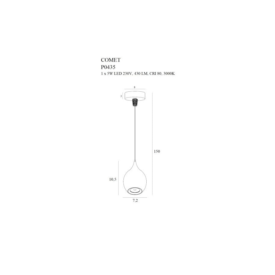 Підвісна лампа Maxlight Comet Drop P0435 Чорна