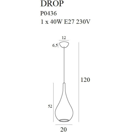 Підвісна лампа Maxlight Drop P0436 Золотий Мат