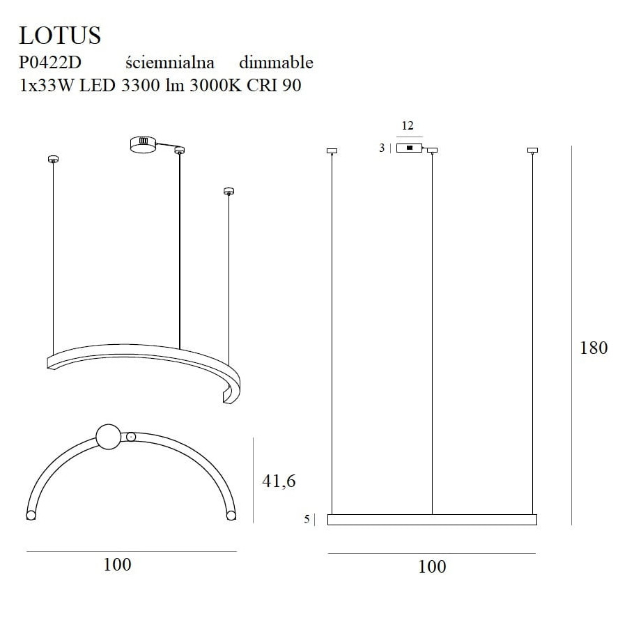Підвісна Лампа Maxlight Lotus P0422D Золота