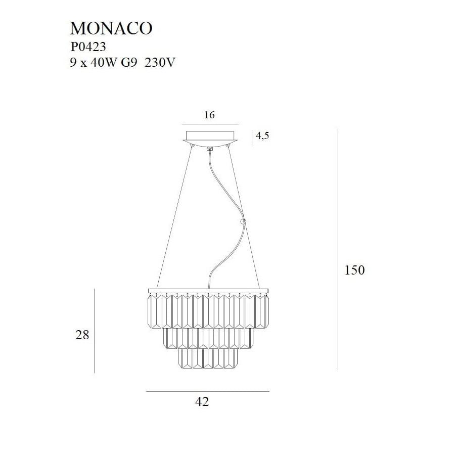 Підвісна Лампа Maxlight Monaco P0423 Золота