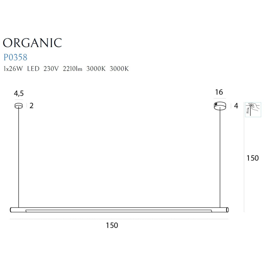 Підвісна Лампа Maxlight Organic Horizon P0358D Чорна