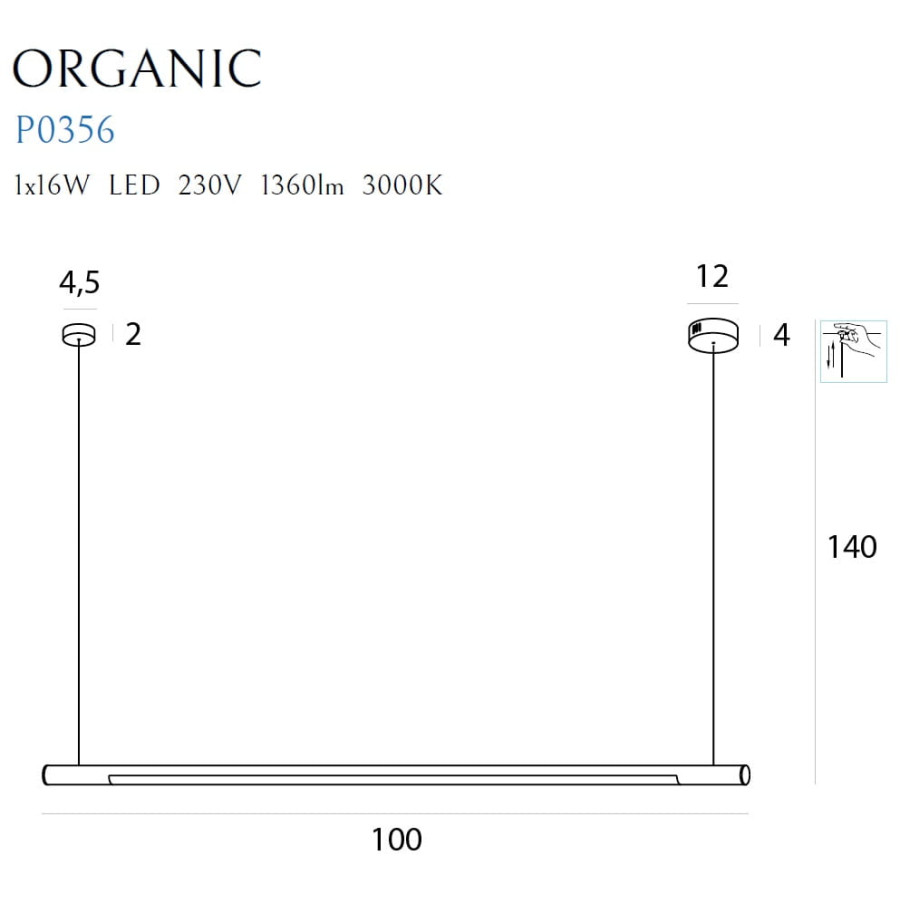 Підвісна Лампа Maxlight Organic Horizon P0356D Золота