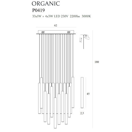 Підвісна Лампа Maxlight Organic Black P0419D