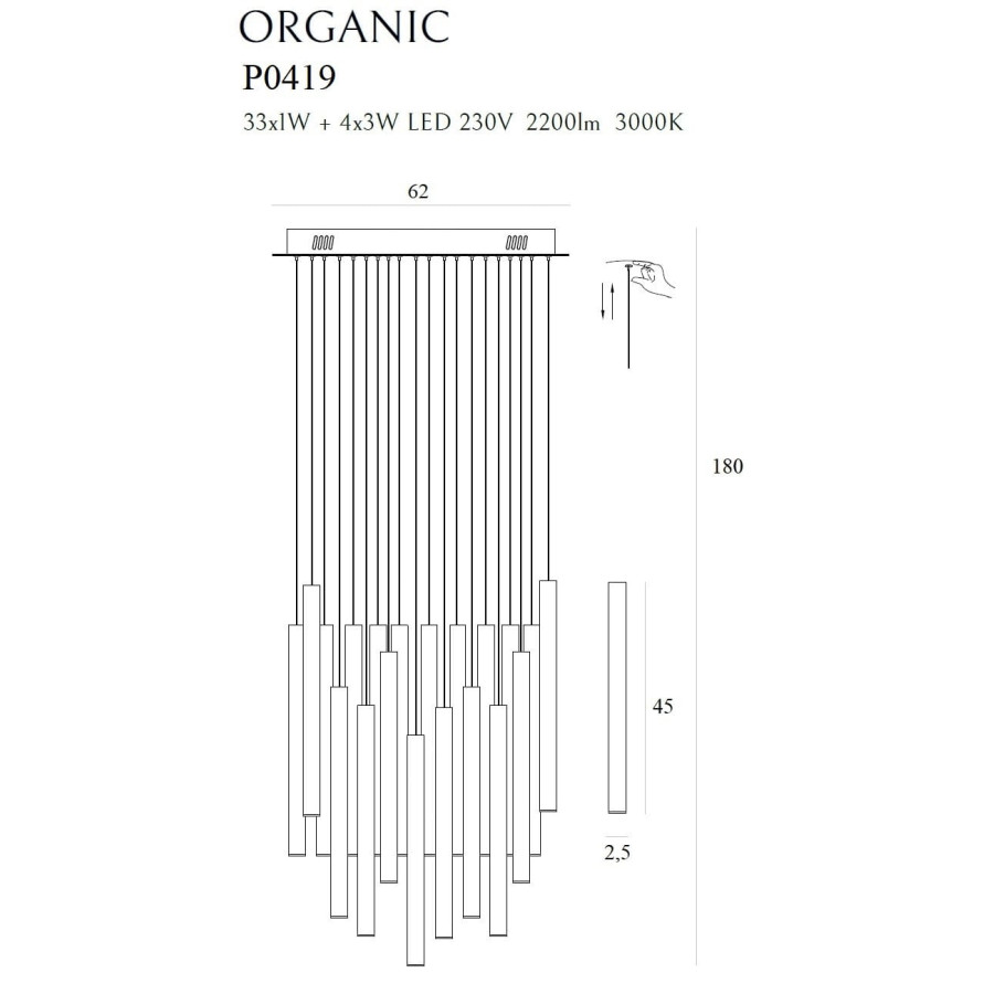 Підвісна Лампа Maxlight Organic Black P0419D