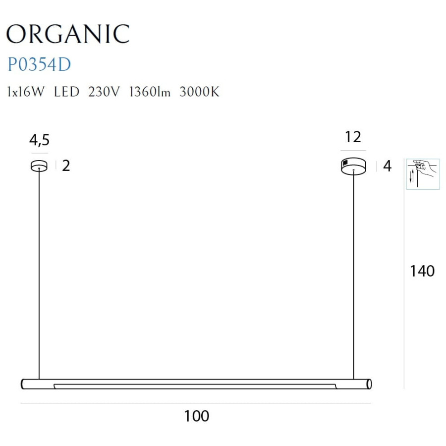 Підвісна Лампа Maxlight Organic Horizon P0354D