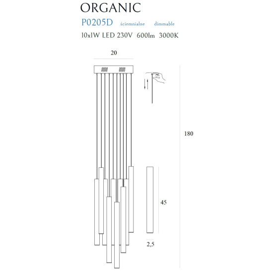 Підвісна Лампа Maxlight Organic Copper P0205D Середня Мідна