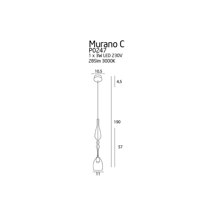 Підвісна Лампа Maxlight Murano C P0247 Хром