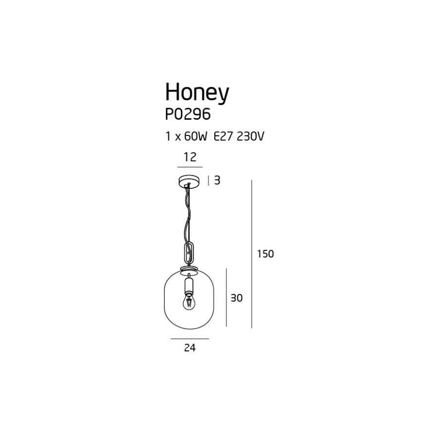 Підвісна Лампа Maxlight Honey Smoky Ø 24 см P0296