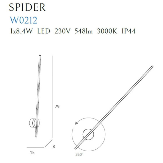 Настінний світильник Maxlight Spider W0212 Білий IP44