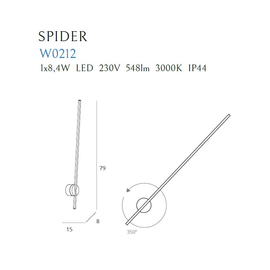 Настінний світильник Maxlight Spider W0212 Білий IP44