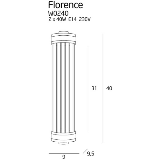 Настінний світильник Maxlight Florence W0240 Мідний