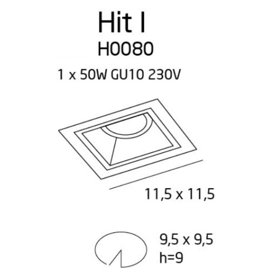 Точковий світильник Maxlight Hit I H0080 Вбудований Білий