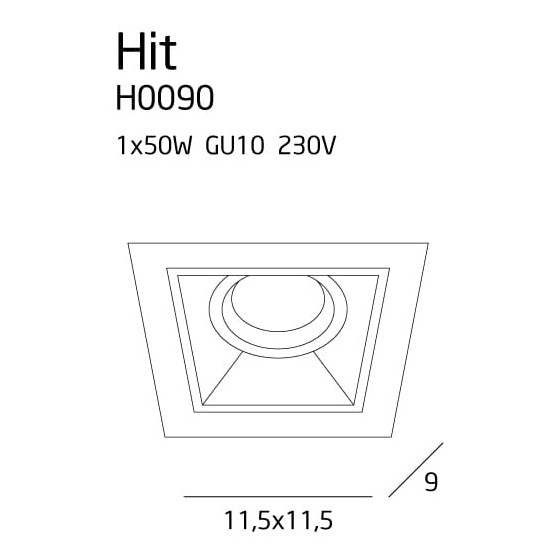 Точковий світильник Maxlight Hit I H0090 Вбудований Чорний