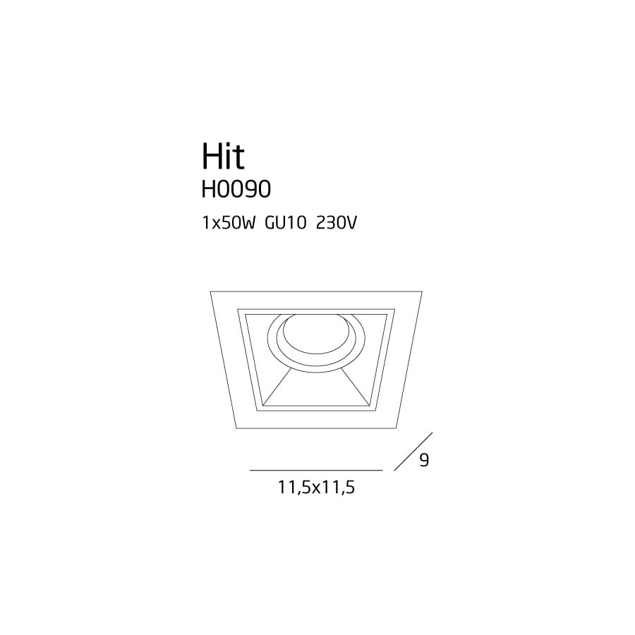 Точковий світильник Maxlight Hit I H0090 Вбудований Чорний
