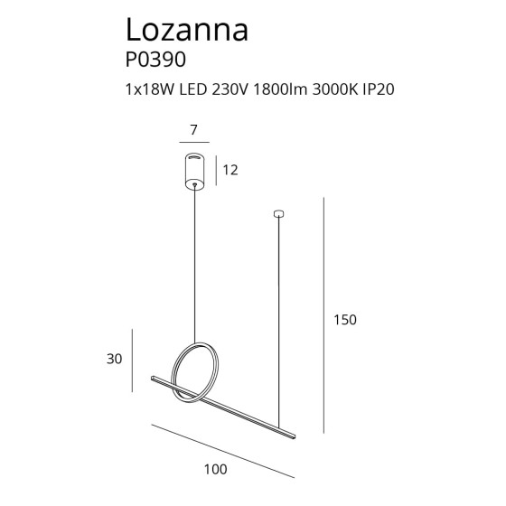 Підвісна лампа Maxlight Lozanna P0390 Золота