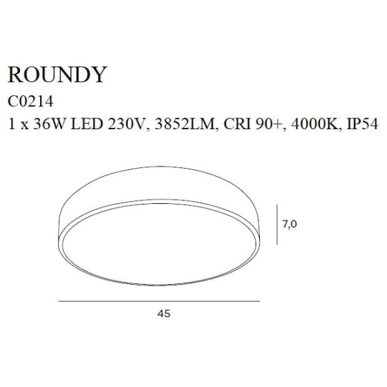 Плафон Maxlight Roundy C0214 Чорний IP54