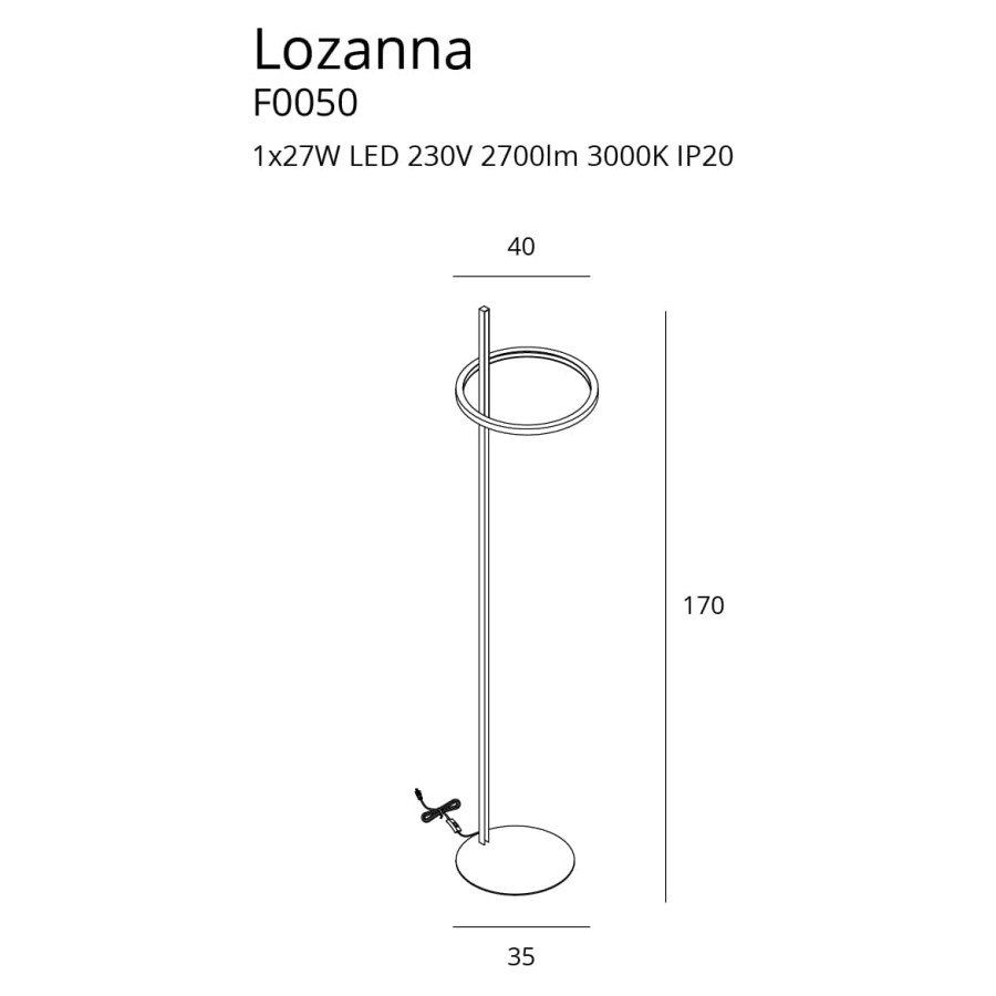 Торшер Maxlight Lozanna F0050 Золотий