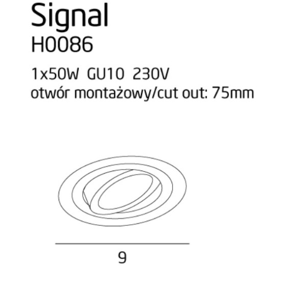Вбудована Лампа Maxlight Signal I H0086 Чорна