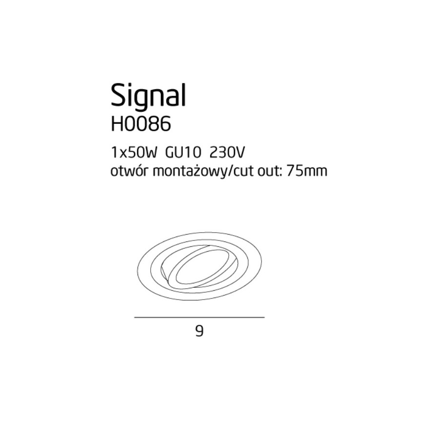 Вбудована Лампа Maxlight Signal I H0086 Чорна