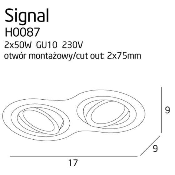 Вбудована Лампа Maxlight Signal II H0087 Чорна