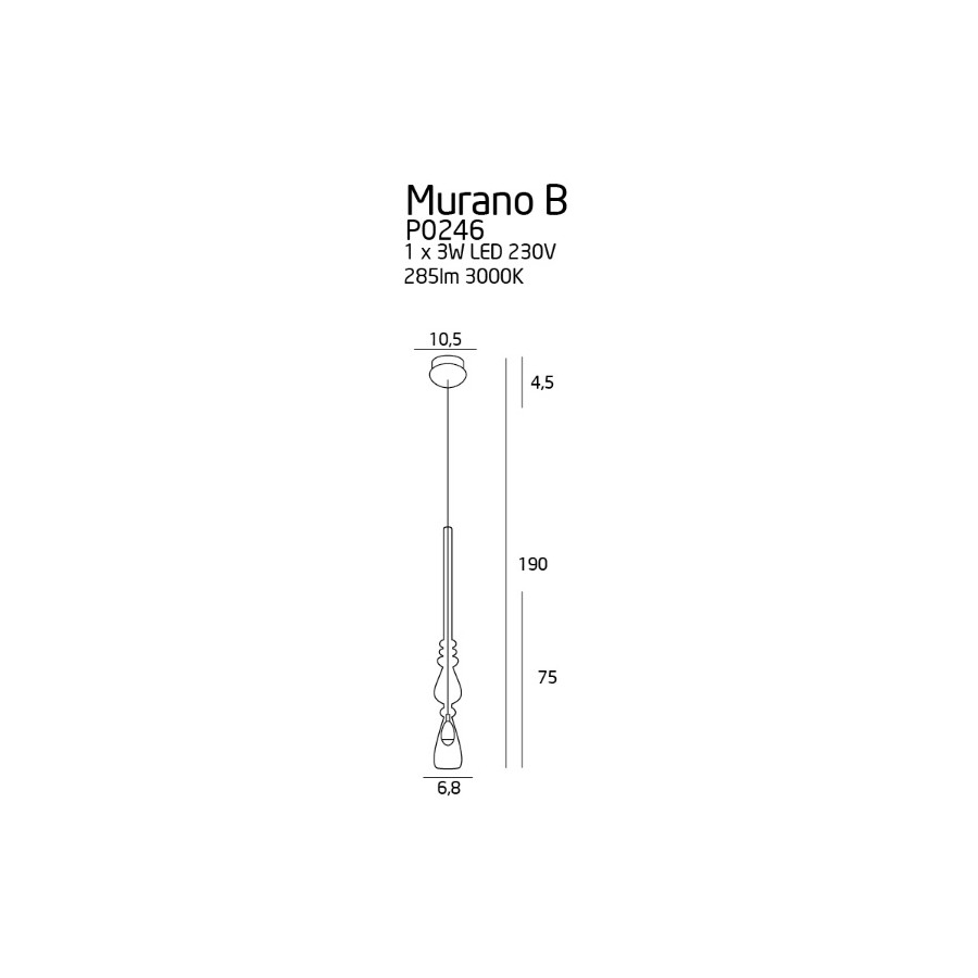 Підвісна Лампа Maxlight Murano B P0246 Хром