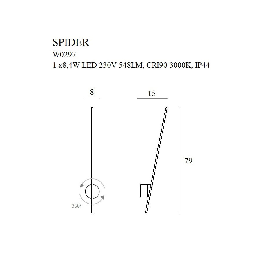 Настінний світильник Maxlight Spider W0297 Золотий IP44