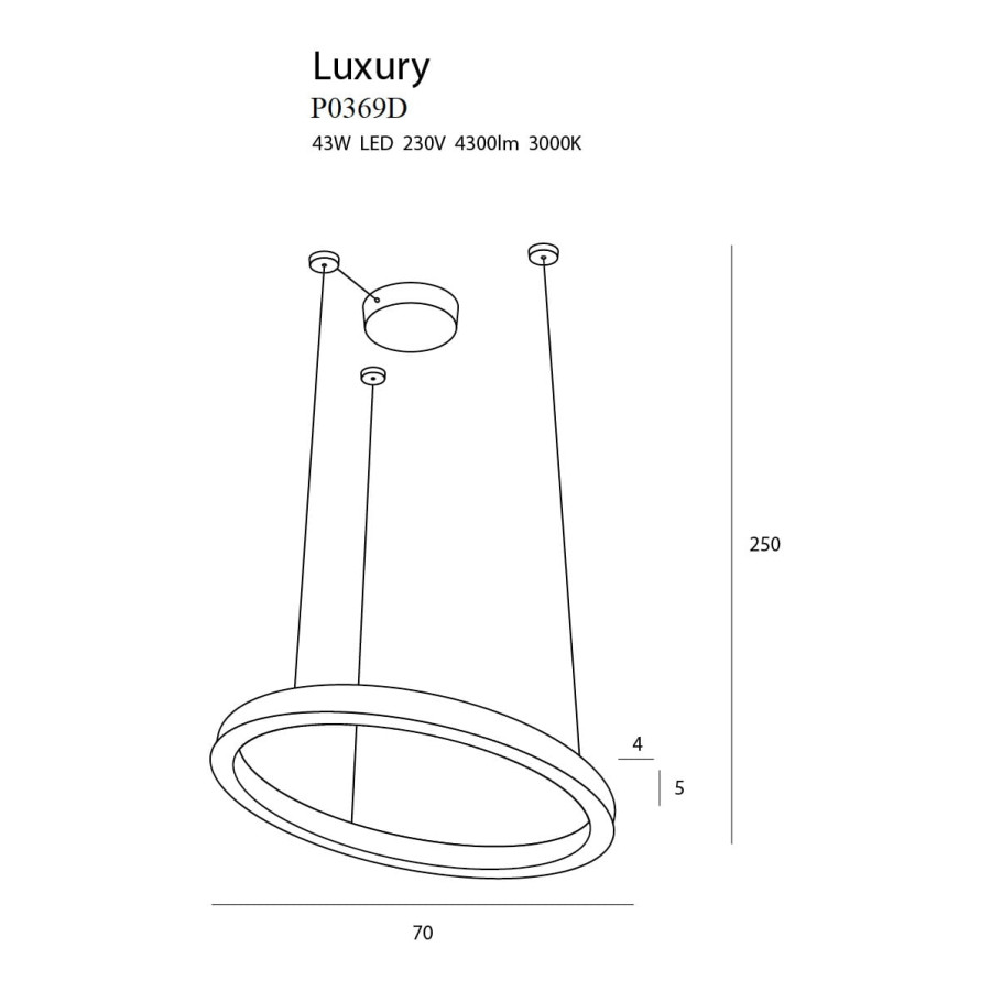 Підвісна Лампа Maxlight Luxury P0369D Золота